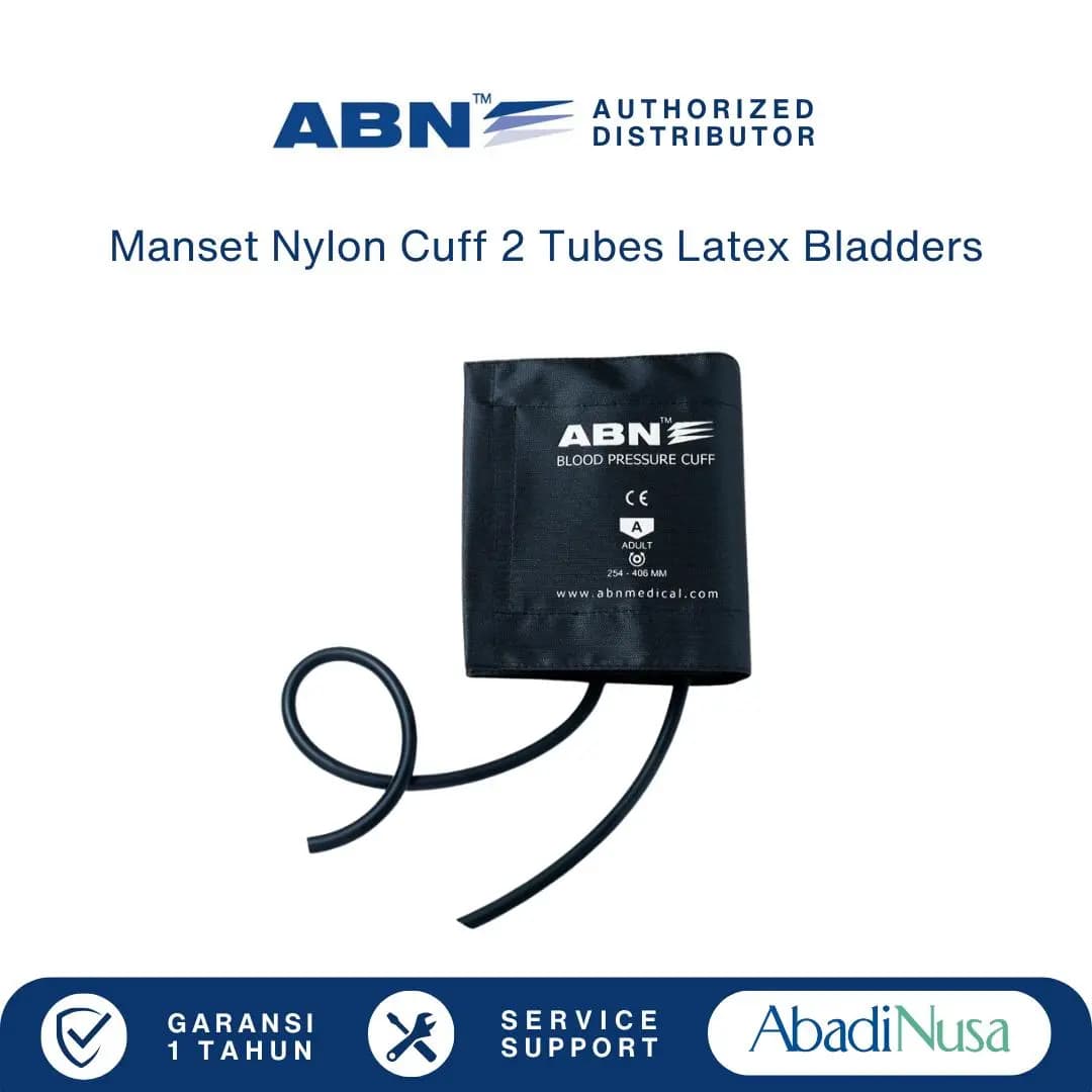 ABN Manset Tensimeter Nylon Cuff 2 Tubes Latex Bladders