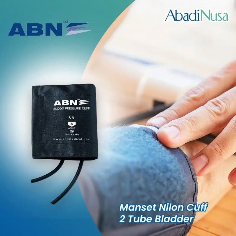 ABN Manset Tensimeter Nylon Cuff 2 Tubes Latex Bladders