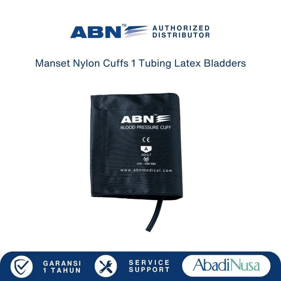 ABN Manset Tensimeter Nylon Cuff 1 Tube Latex Bladder