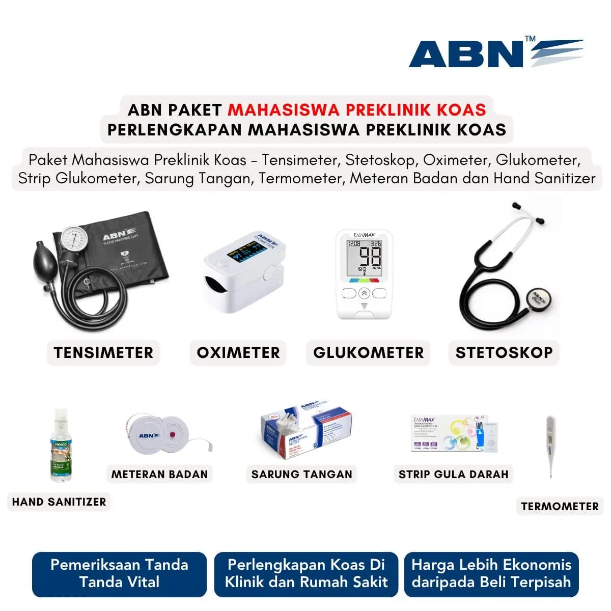 ABN Paket Mahasiswa Preklinik Koas Perlengkapan Mahasiswa Preklinik Koas