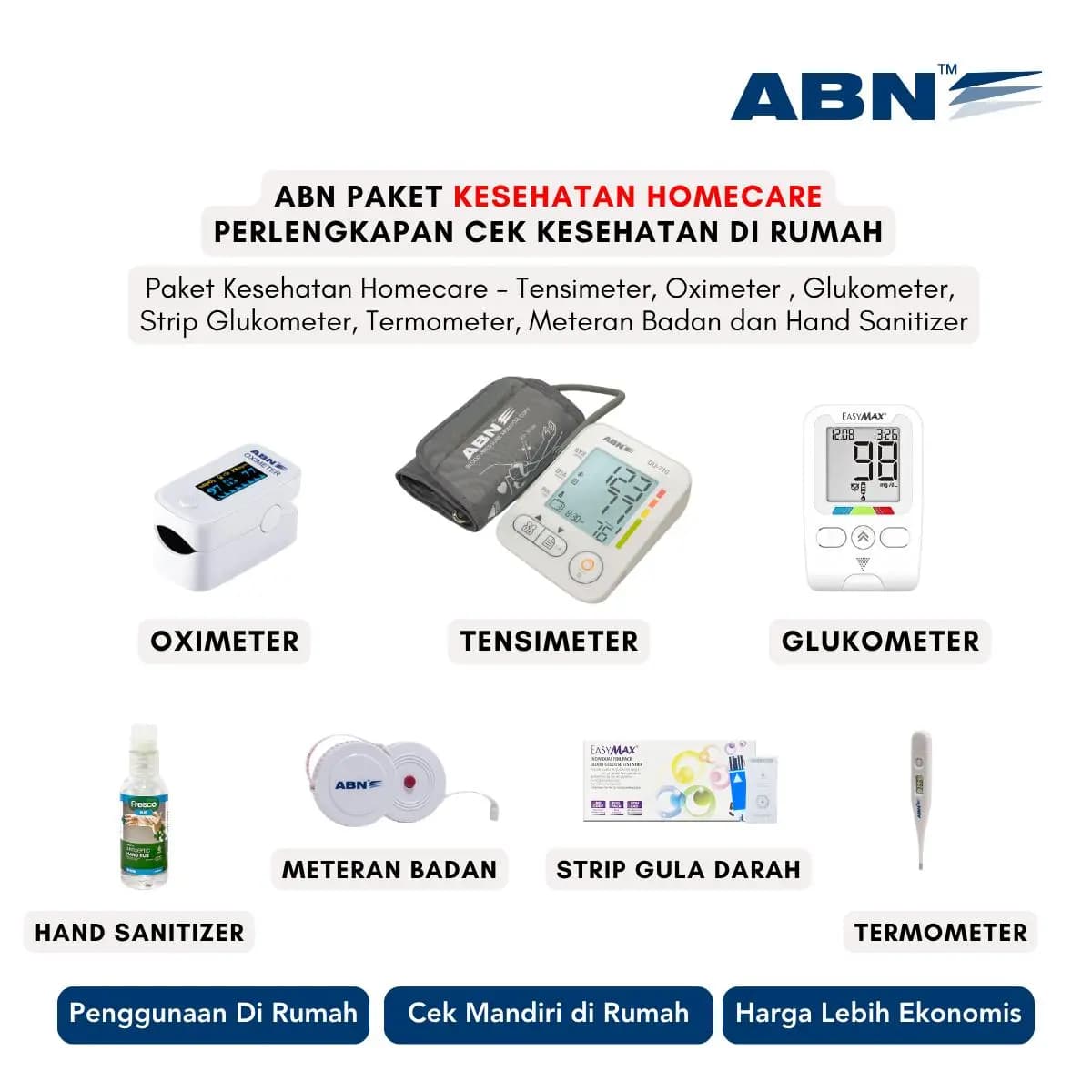 ABN Paket Kesehatan Homecare Perlengkapan Cek Kesehatan di Rumah