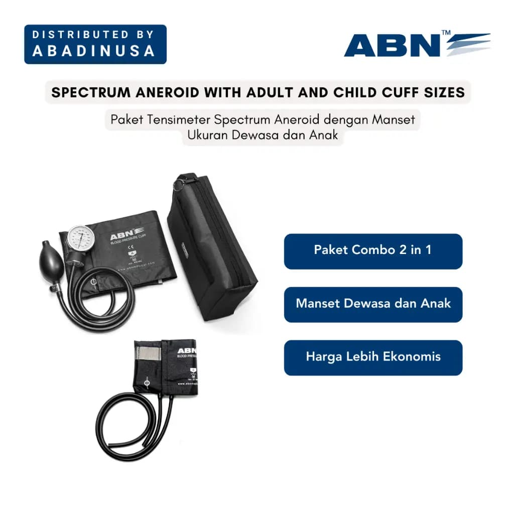 ABN Combo Tensimeter Spectrum Aneroid Dengan Manset Ukuran Dewasa Dan Anak