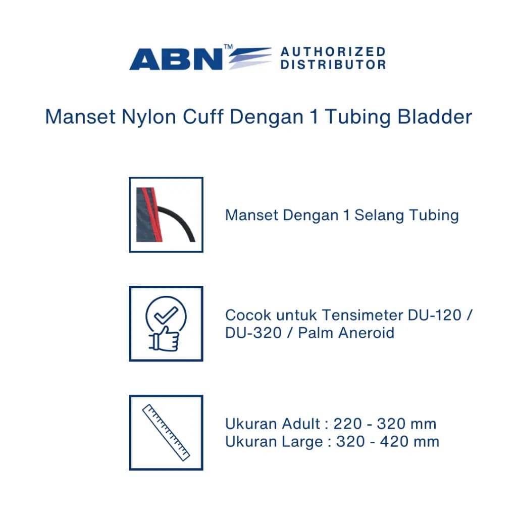 ABN Manset Digital Nylon Cuff 1 Tube Bladder