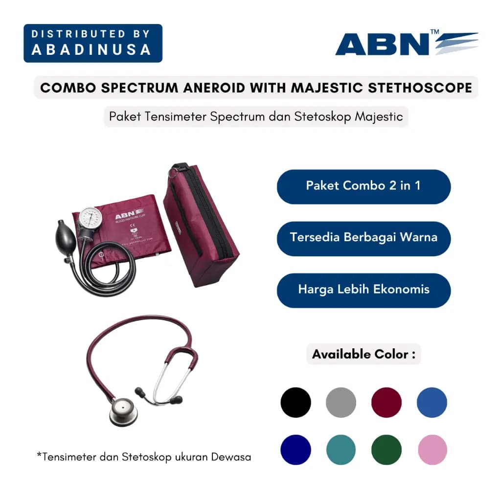 ABN Combo Tensimeter Spectrum Aneroid Dan Stetoskop Majestic