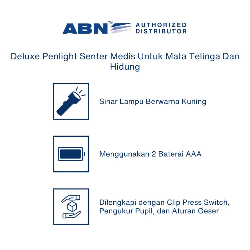 ABN Deluxe Penlight Senter Medis Untuk Mata Telinga Dan Hidung
