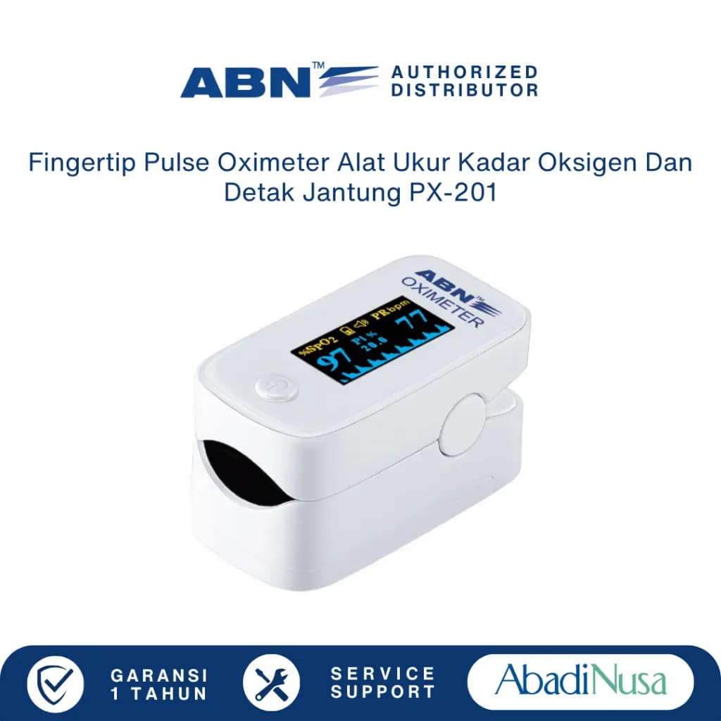 ABN Fingertip Pulse Oximeter Alat Ukur Kadar Saturasi Oksigen Dan Detak Jantung PX-201