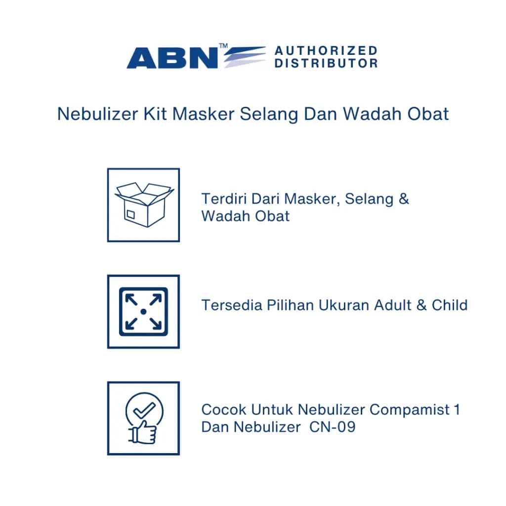 ABN Nebulizer Kit Masker Selang Dan Wadah Obat